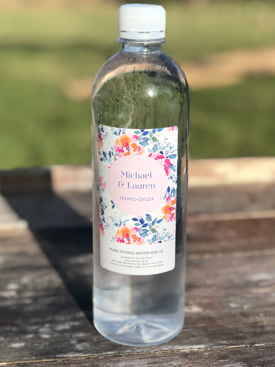 Julie Byrne - Yarra Valley Celebrant - Lauren and Michaels Wedding - Personalised Water