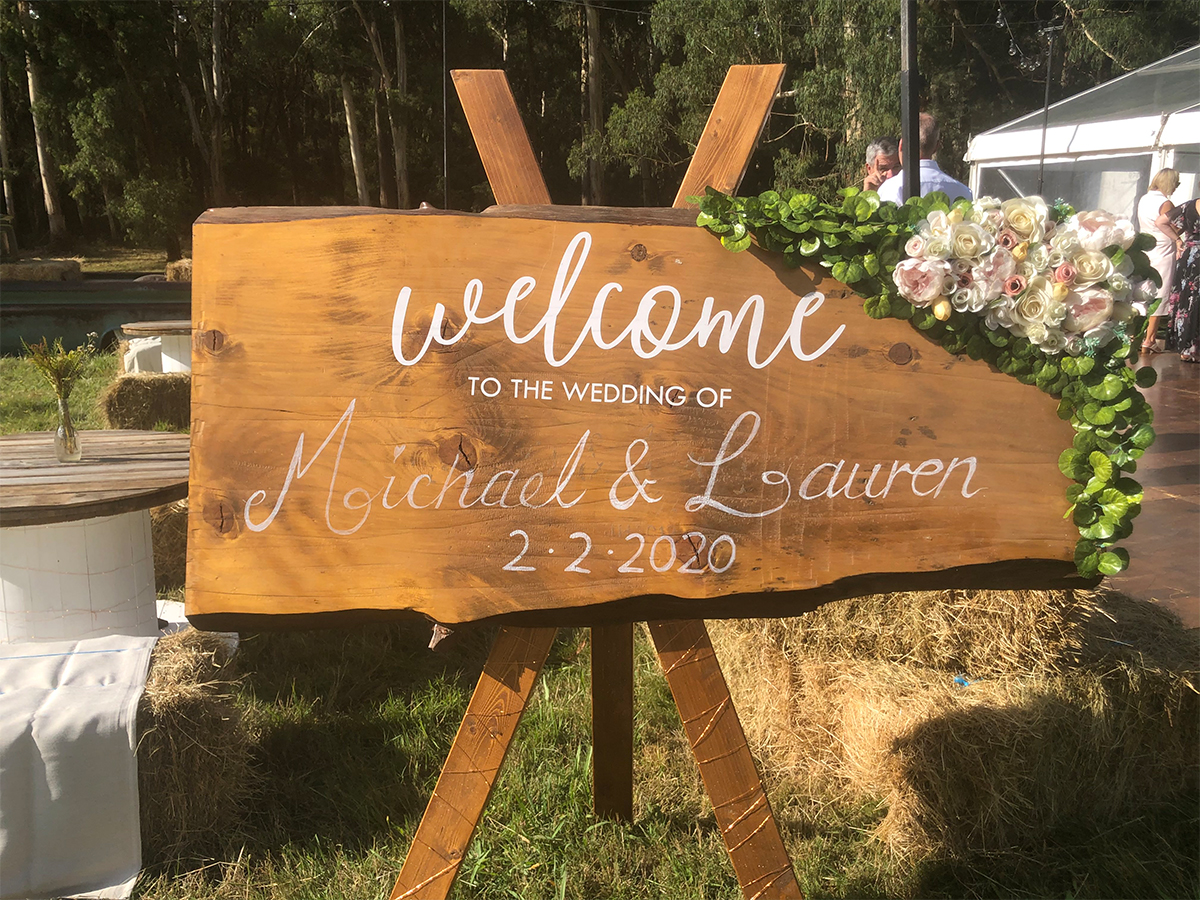 Julie Byrne - Yarra Valley Celebrant - Lauren and Michaels Wedding - Rustic Wedding Sign